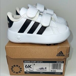 Adidas Grand Court 2.0 CF I Sneakers Toddler Size 6K White/Black